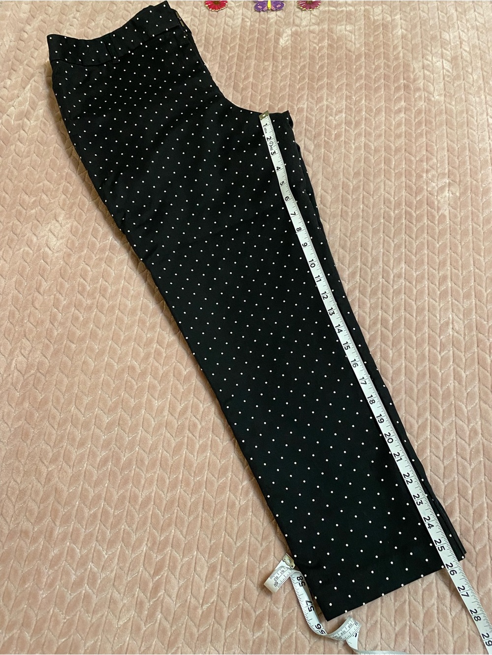 Liz Claiborne Black Polka Dot Ankle Pants Women’s Size 12 - Picture 8 of 8